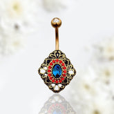 14G Gold Antique Belly Button Ring